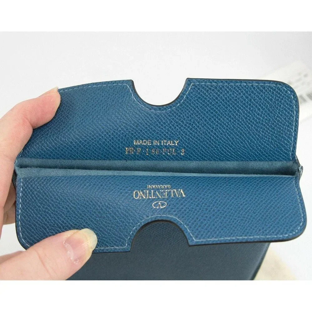 Valentino Garavani Blue Saffiano Leather Mini iPad - Picture 6 of 6